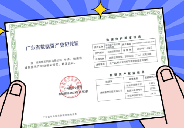 行業(yè)首張！惠農(nóng)網(wǎng)獲頒廣數(shù)所《數(shù)據(jù)資產(chǎn)登記憑證》